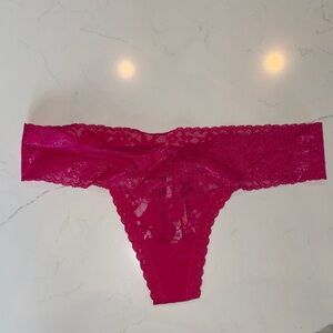 Victoria's Secret Lace Thong - Fuchsia